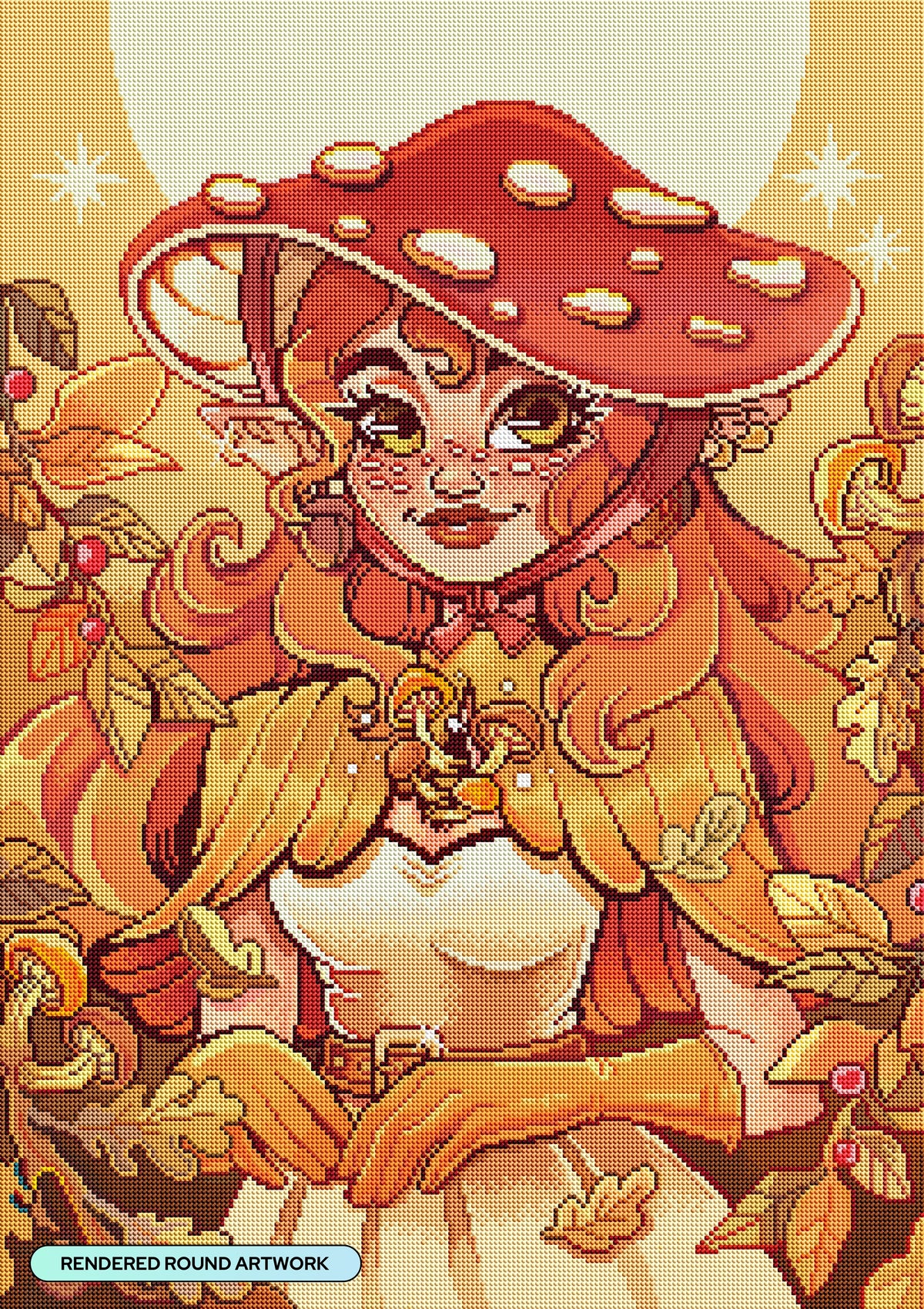 Diamond Painting Autumn Elf 22" x 31" (55.6cm x 78.7cm) / Round With 58 Colors Including 2 ABs and 1 Electro Diamond and 5 Fairy Dust Diamonds / 57,772