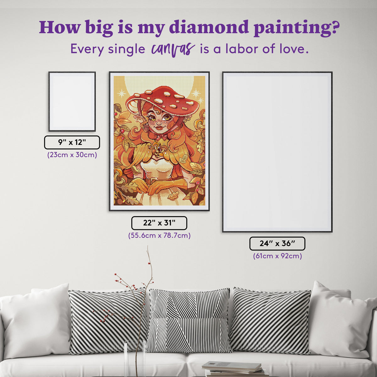 Diamond Painting Autumn Elf 22" x 31" (55.6cm x 78.7cm) / Round With 58 Colors Including 2 ABs and 1 Electro Diamond and 5 Fairy Dust Diamonds / 57,772