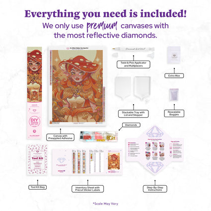 Diamond Painting Autumn Elf 22" x 31" (55.6cm x 78.7cm) / Round With 58 Colors Including 2 ABs and 1 Electro Diamond and 5 Fairy Dust Diamonds / 57,772