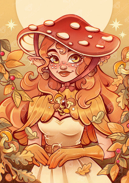 Diamond Painting Autumn Elf 22" x 31" (55.6cm x 78.7cm) / Round With 58 Colors Including 2 ABs and 1 Electro Diamond and 5 Fairy Dust Diamonds / 57,772