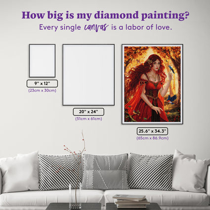 Diamond Painting Autumn Fairy 25.6" x 34.3" (65cm x 86.9cm) / Square with 72 Colors including 2 ABs and 6 Fairy Dust Diamonds / 91,089