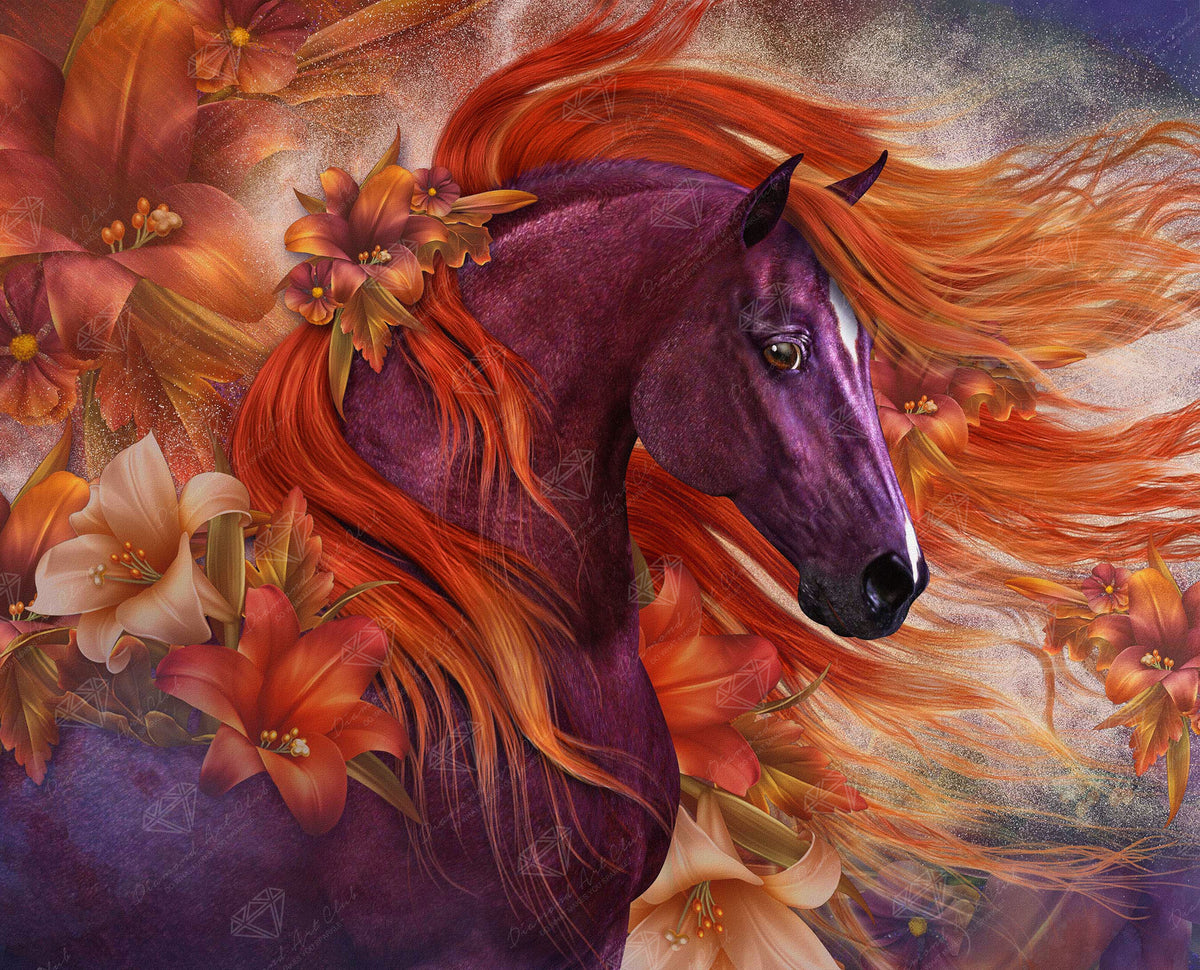 Diamond Painting Autumn Fire II 27" x 22" (69cm x 55.8cm) / Square with 62 Colors including 1 ABs and 3 Fairy Dust Diamonds / 62,048