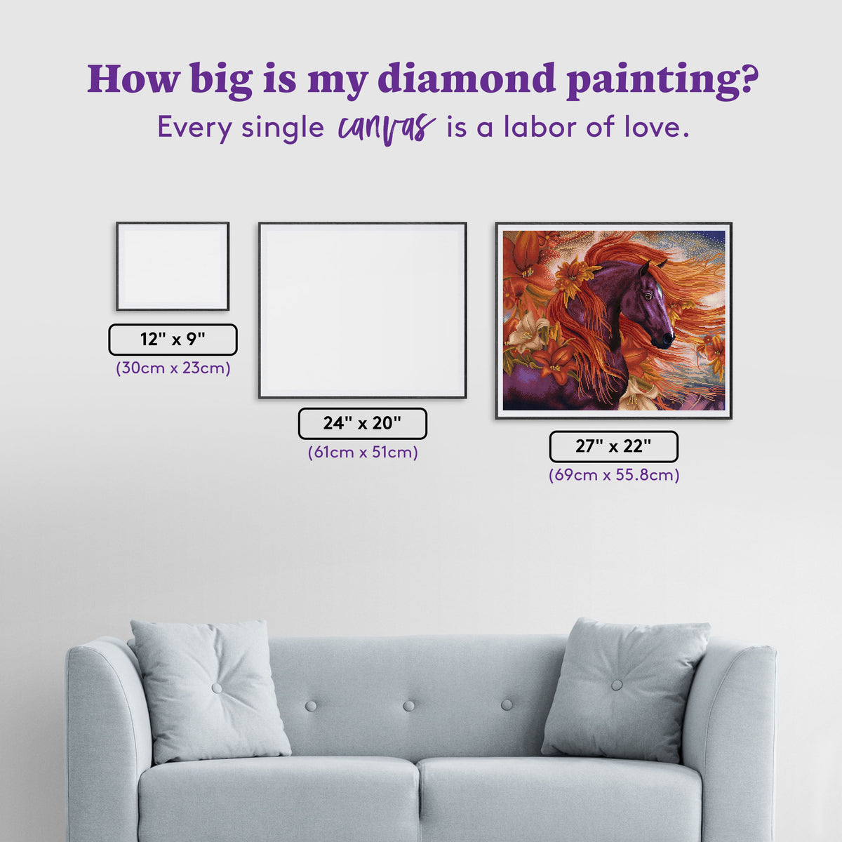 Diamond Painting Autumn Fire II 27" x 22" (69cm x 55.8cm) / Square with 62 Colors including 1 ABs and 3 Fairy Dust Diamonds / 62,048