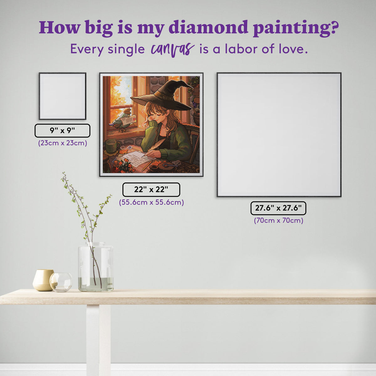 Diamond Painting Autumn Letter 22" x 22" (55.6cm x 55.6cm) / Round With 80 Colors Including 2 ABs and 1 Frosted Diamond and 3 Fairy Dust Diamonds / 40,804