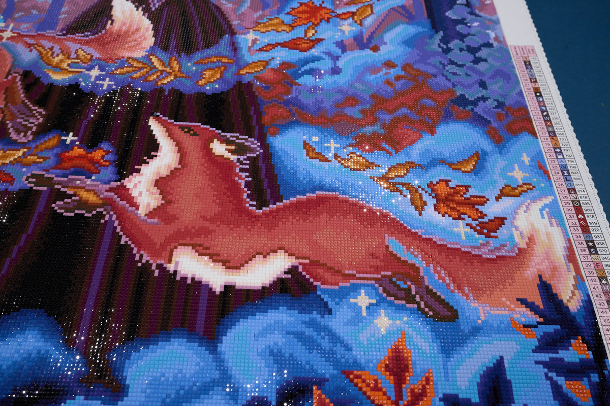 Diamond Painting Autumn Magic 27.6" x 37" (69.9cm x 93.8cm) / Square with 68 Colors including 1 AB and 4 Fairy Dust Diamonds / 105,937