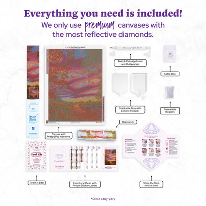 Diamond Painting Autumn Sunset 25.6" x 34.3" (65cm x 86.9cm) / Square with 45 Colors including 4 Fairy Dust Diamonds / 91,089