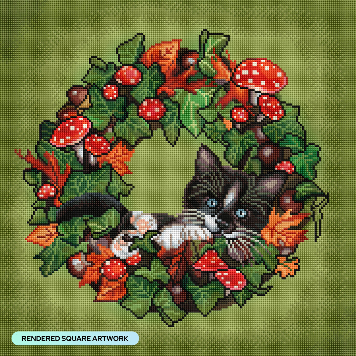 Diamond Painting Autumn Treasures 17" x 17" (42.8cm x 42.8cm) / Square with 53 Colors including 3 AB and 4 Fairy Dust Diamonds / 29,584