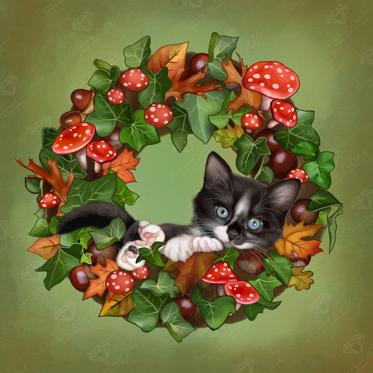 Diamond Painting Autumn Treasures 17" x 17" (42.8cm x 42.8cm) / Square with 53 Colors including 3 AB and 4 Fairy Dust Diamonds / 29,584