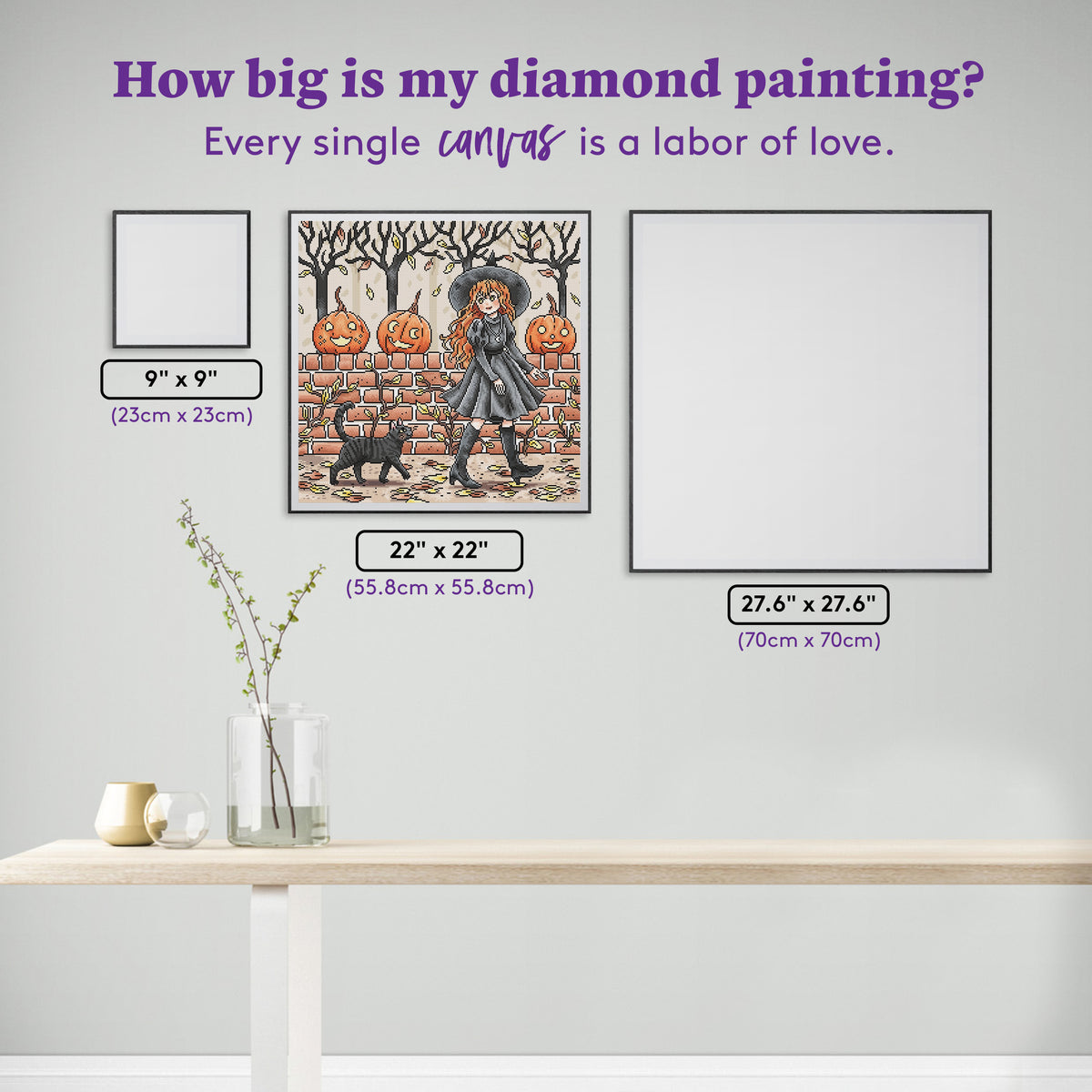 Diamond Painting Autumn Walk 22" x 22" (55.8cm x 55.8cm) / Square With 43 Colors Including 2 ABs and 1 Iridescent Diamond and 2 Fairy Dust Diamonds / 50,176