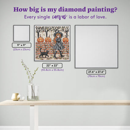 Diamond Painting Autumn Walk 22" x 22" (55.8cm x 55.8cm) / Square With 43 Colors Including 2 ABs and 1 Iridescent Diamond and 2 Fairy Dust Diamonds / 50,176