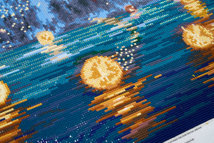 Diamond Painting Autumn Waterfall 27.6" x 24.7" (70cm x 88cm) / Square with 63 Colors including 4 ABs and 2 Fairy Dust Diamonds / 99,193