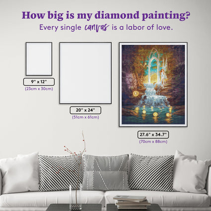 Diamond Painting Autumn Waterfall 27.6" x 24.7" (70cm x 88cm) / Square with 63 Colors including 4 ABs and 2 Fairy Dust Diamonds / 99,193