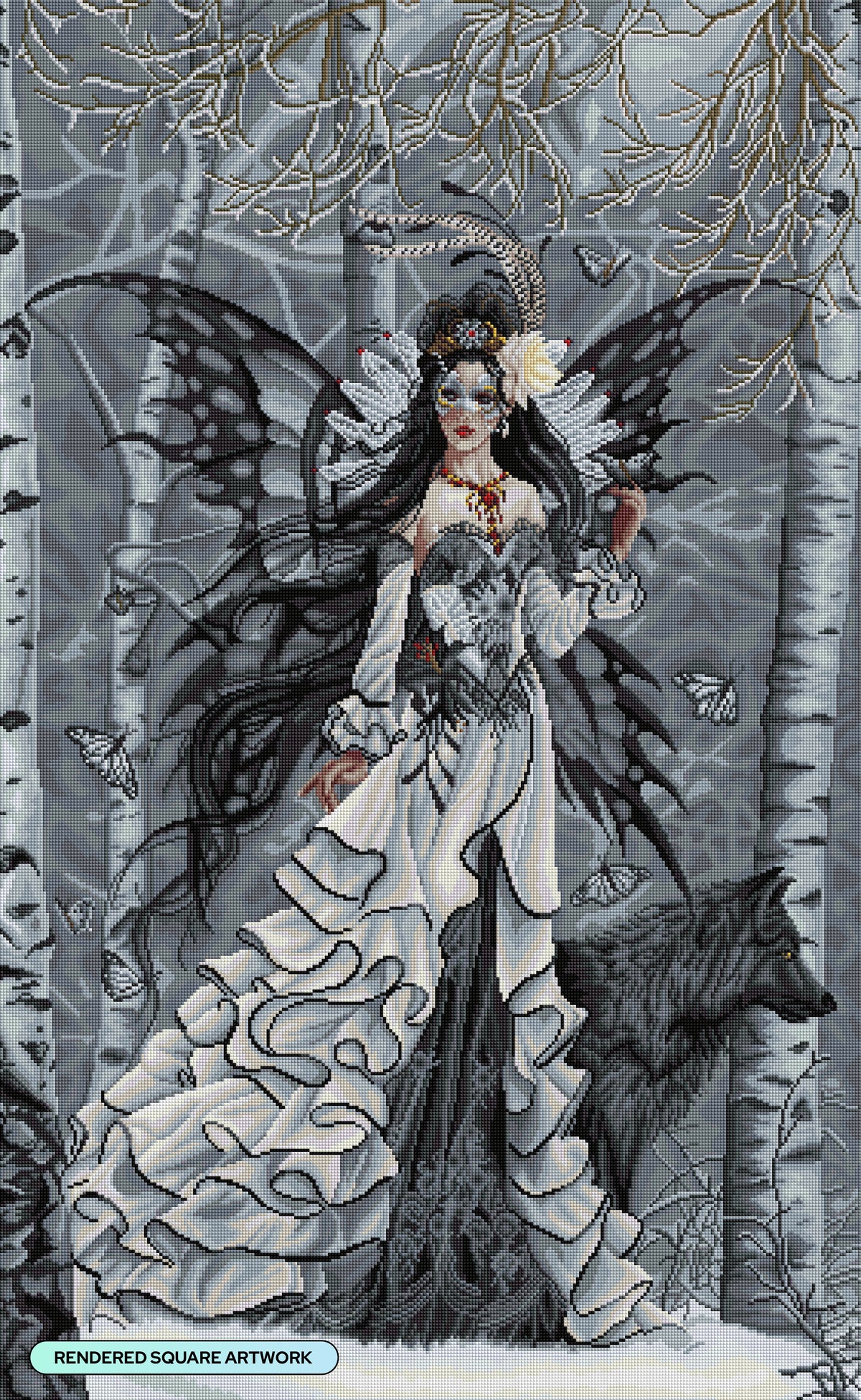 Diamond Painting Aveliad 27.6" x 44.9" (69.9cm x 113.8cm) / Square with 34 Colors including 1 AB and 1 Electro Diamond and 3 Fairy Dust Diamonds / 128,417