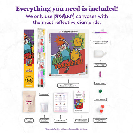 Diamond Painting Aw Yeaaahhhh! 17" x 20" (42.6cm x 50.7cm) / Round with 17 Colors including 2 ABs and 3 Fairy Dust Diamonds / 27,512