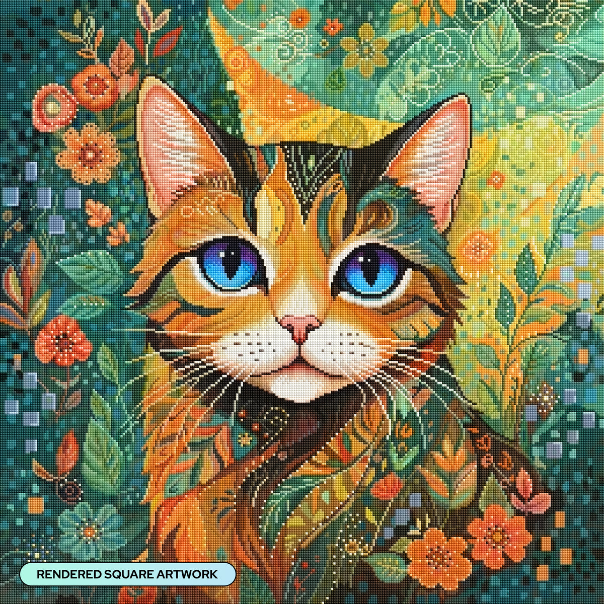 Diamond Painting Baby Blue Eyes 25.6" x 25.6" (65cm x 65cm) / Square with 91 Colors including 3 ABs and 3 Fairy Dust Diamonds / 68,121