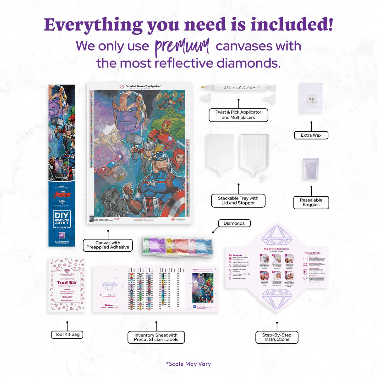 Diamond Painting Balance 20" x 28" (50.8cm x 70.7cm) / Square with 66 Colors including 5 ABs / 57,936