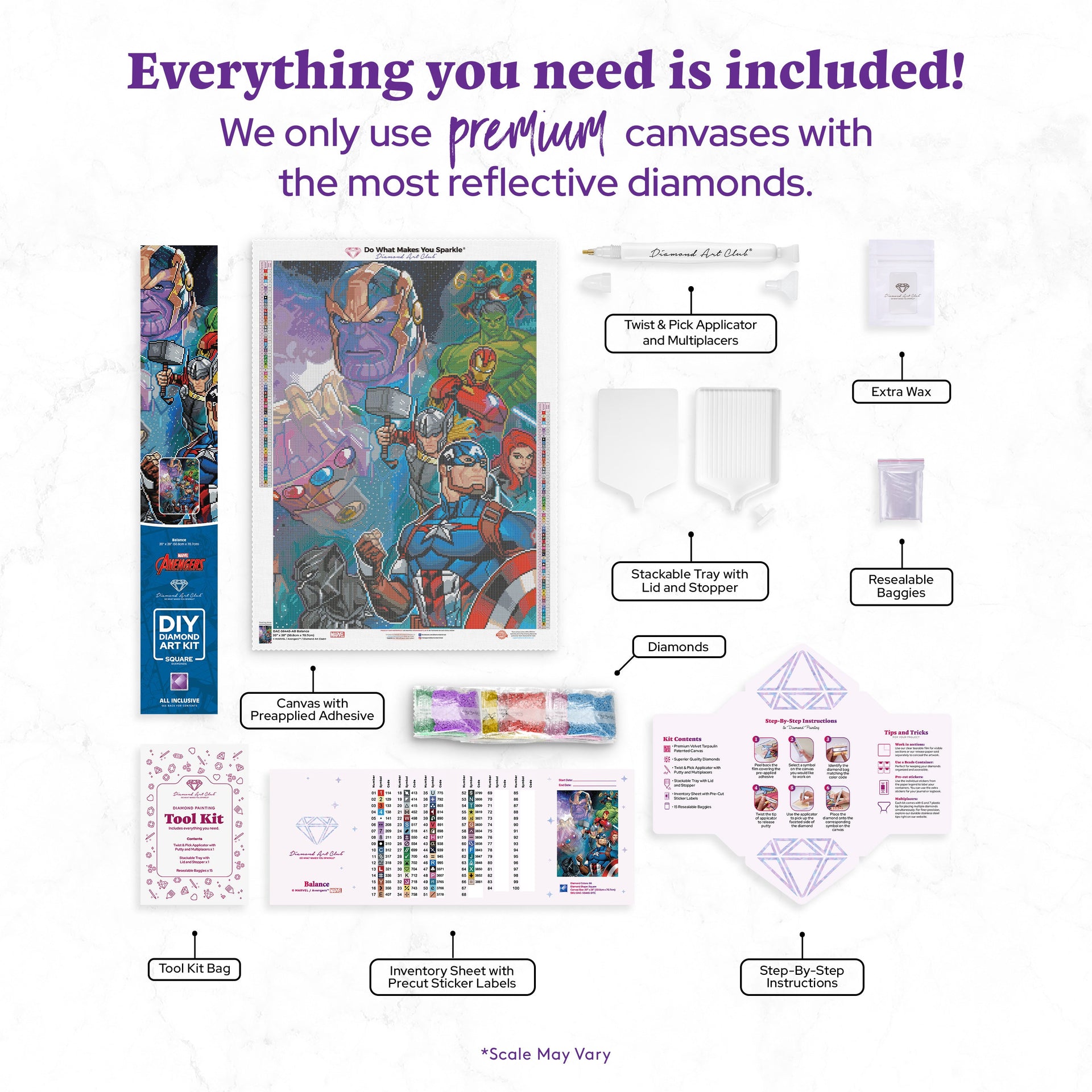 Diamond Painting Balance 20" x 28" (50.8cm x 70.7cm) / Square with 66 Colors including 5 ABs / 57,936