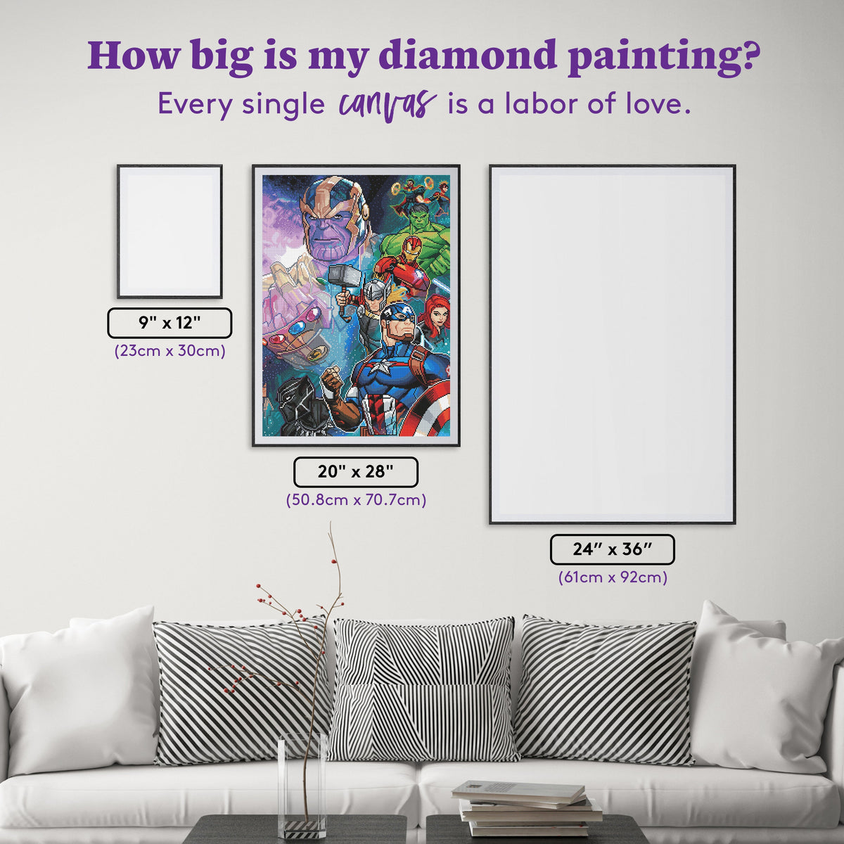 Diamond Painting Balance 20" x 28" (50.8cm x 70.7cm) / Square with 66 Colors including 5 ABs / 57,936