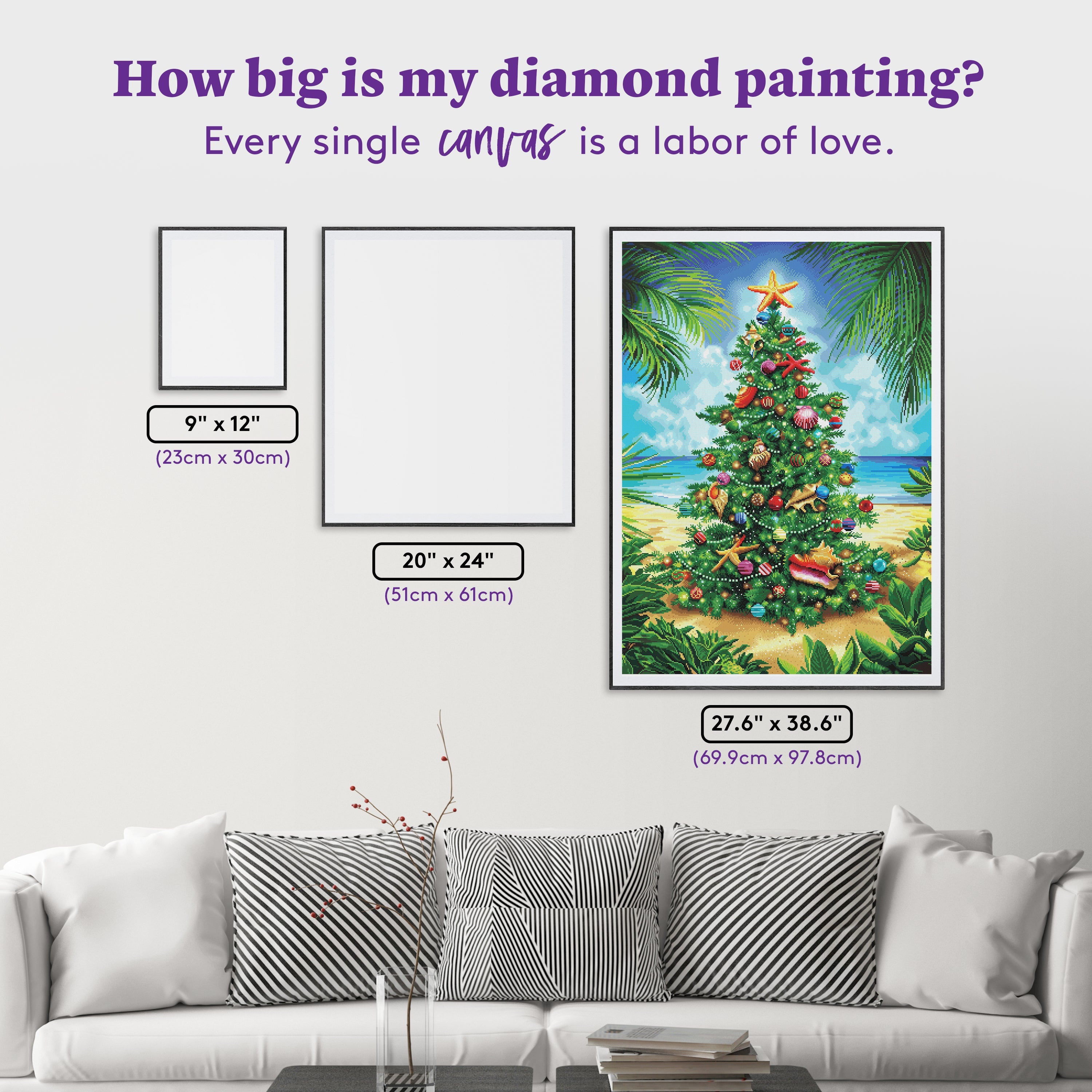 Beach Christmas Tree Diamond Painting Kit – Diamond Art Club