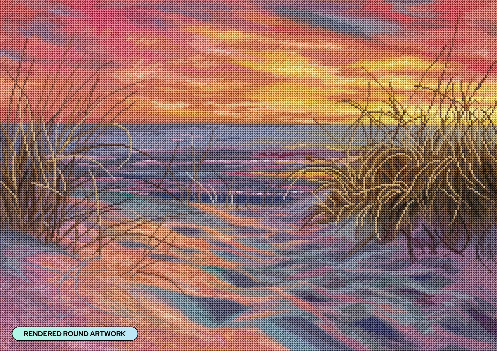 Diamond Painting Beach Time Serenade 31" x 22" (78.7cm x 55.6cm) / Round with 43 Colors including 2 ABs and 3 Fairy Dust Diamonds / 57,772