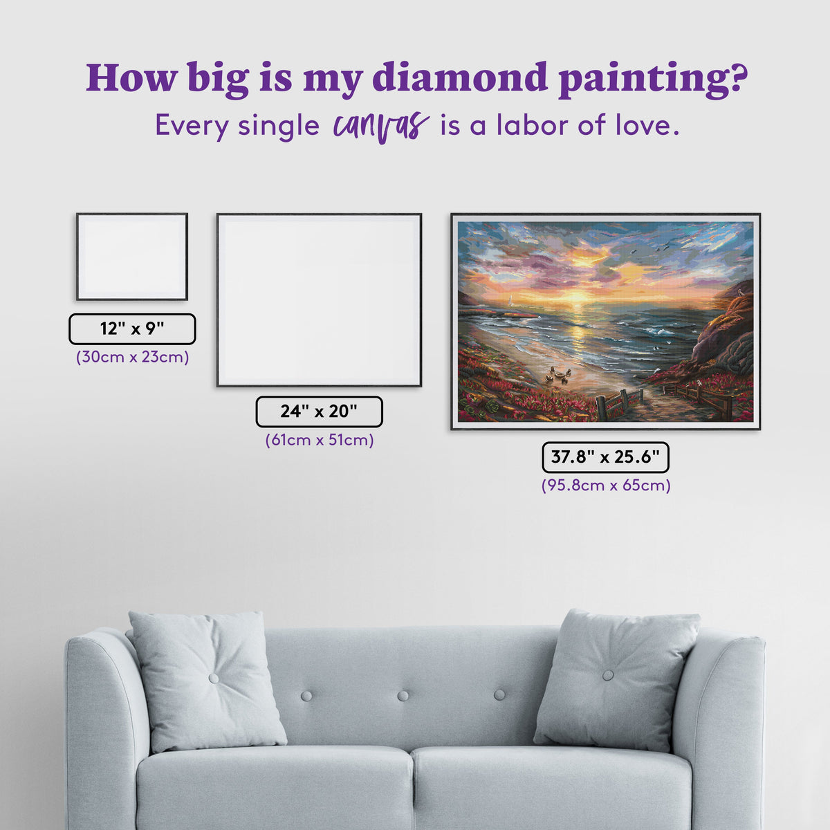 Diamond Painting Beachside Gathering 37.8" x 25.6" (95.8cm x 65cm) / Square With 65 Colors Including 2 ABs and 2 Fairy Dust Diamonds / 100,485