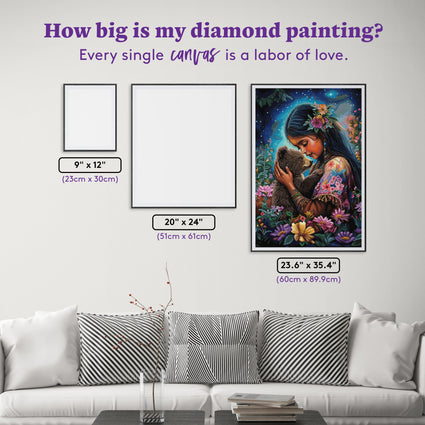 Diamond Painting Bear Guardian 23.6" x 35.4" (60cm x 89.9cm) / Square with 69 Colors including 2 ABs and 3 Fairy Dust Diamonds / 87,001