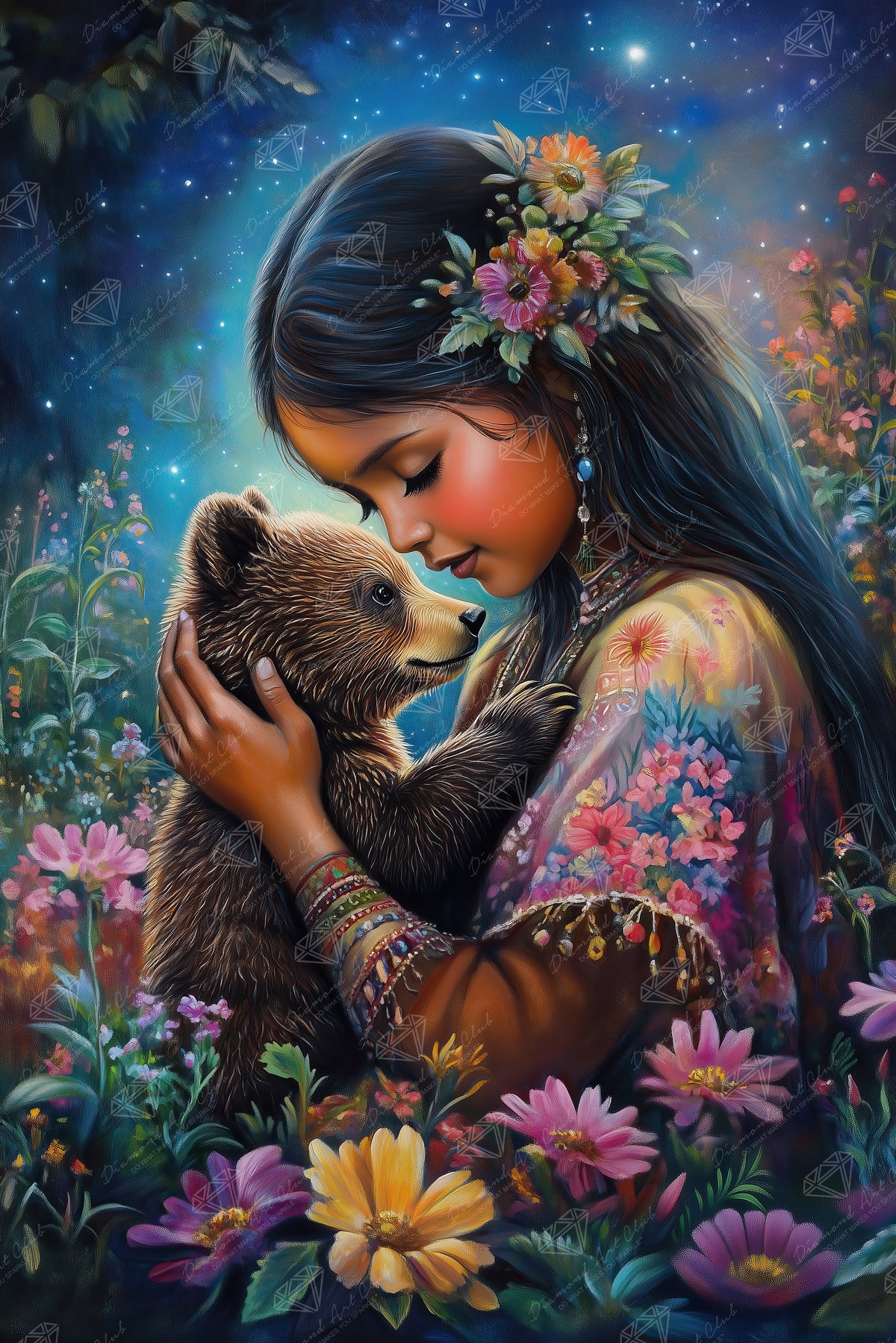 Diamond Painting Bear Guardian 23.6" x 35.4" (60cm x 89.9cm) / Square with 69 Colors including 2 ABs and 3 Fairy Dust Diamonds / 87,001