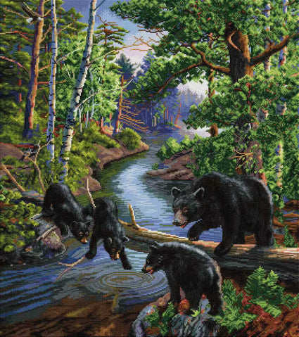 Diamond Painting Bear Pause 27.6" x 31.1" (69.9cm x 78.9cm) / Square with 65 Colors including 3 ABs and 2 Fairy Dust Diamonds / 89,077