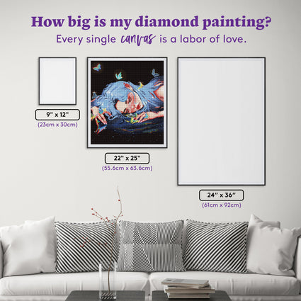 Diamond Painting Beautiful Sadness 22" x 25" (55.6cm x 63.6cm) / Round with 50 Colors including 2 ABs and 3 Fairy Dust Diamonds / 46,662