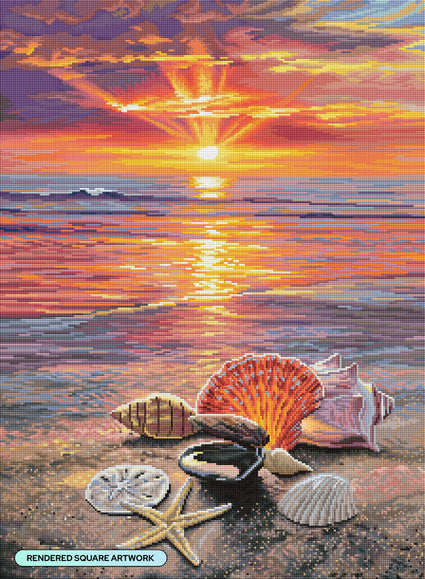 Diamond Painting Before The Tide 22" x 30" (55.8cm x 75.9cm) / Square with 56 Colors including 2 ABs and 3 Fairy Dust Diamonds / 68,320