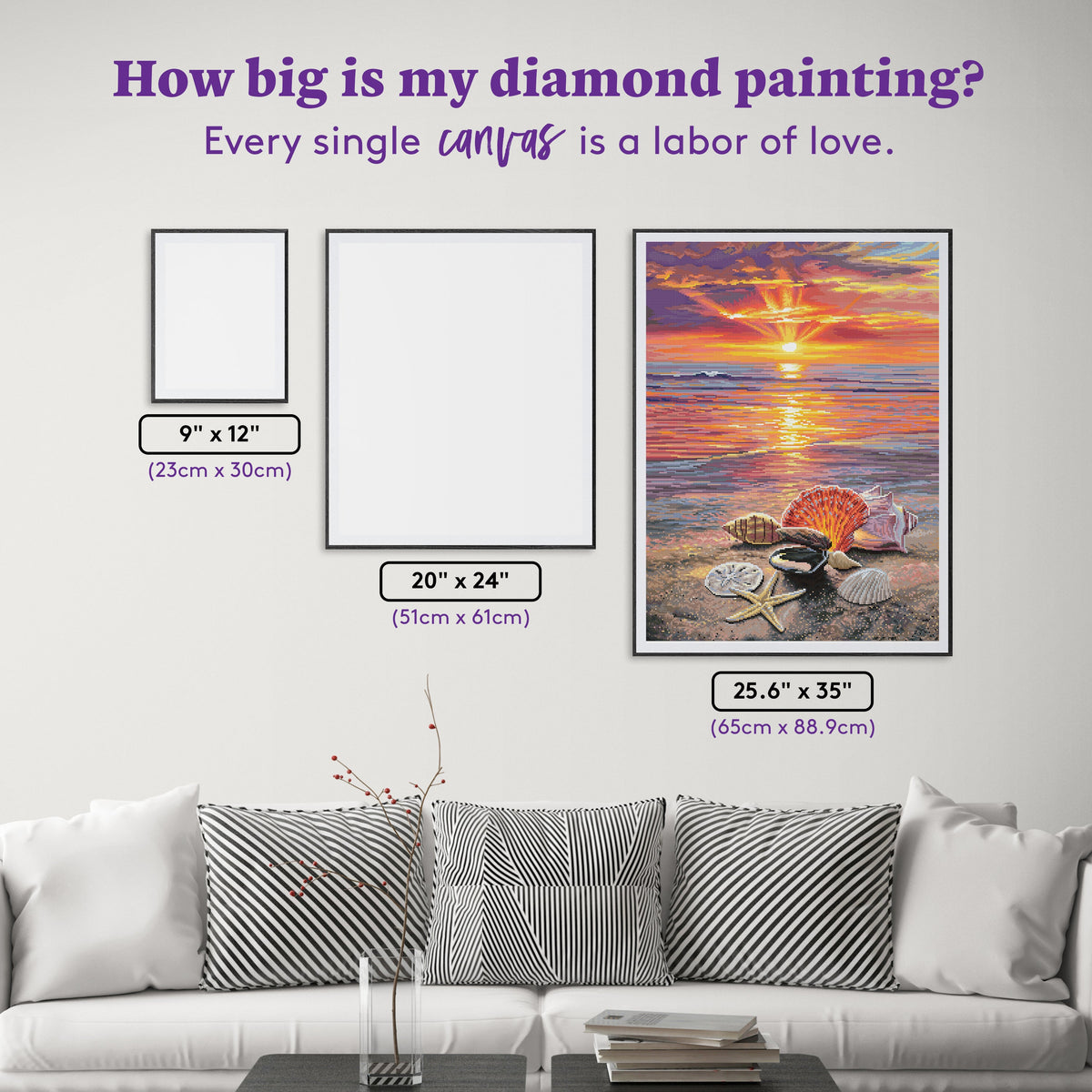 Diamond Painting Before The Tide 22" x 30" (55.8cm x 75.9cm) / Square with 56 Colors including 2 ABs and 3 Fairy Dust Diamonds / 68,320