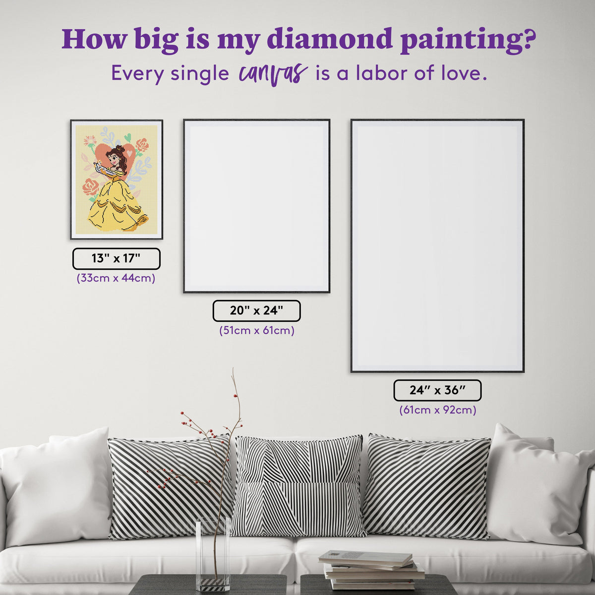 Diamond Painting Belle - Life is Beautiful 13" x 17" (33cm x 44cm) / Round with 16 Colors including 4 Fairy Dust Diamonds / 19,200