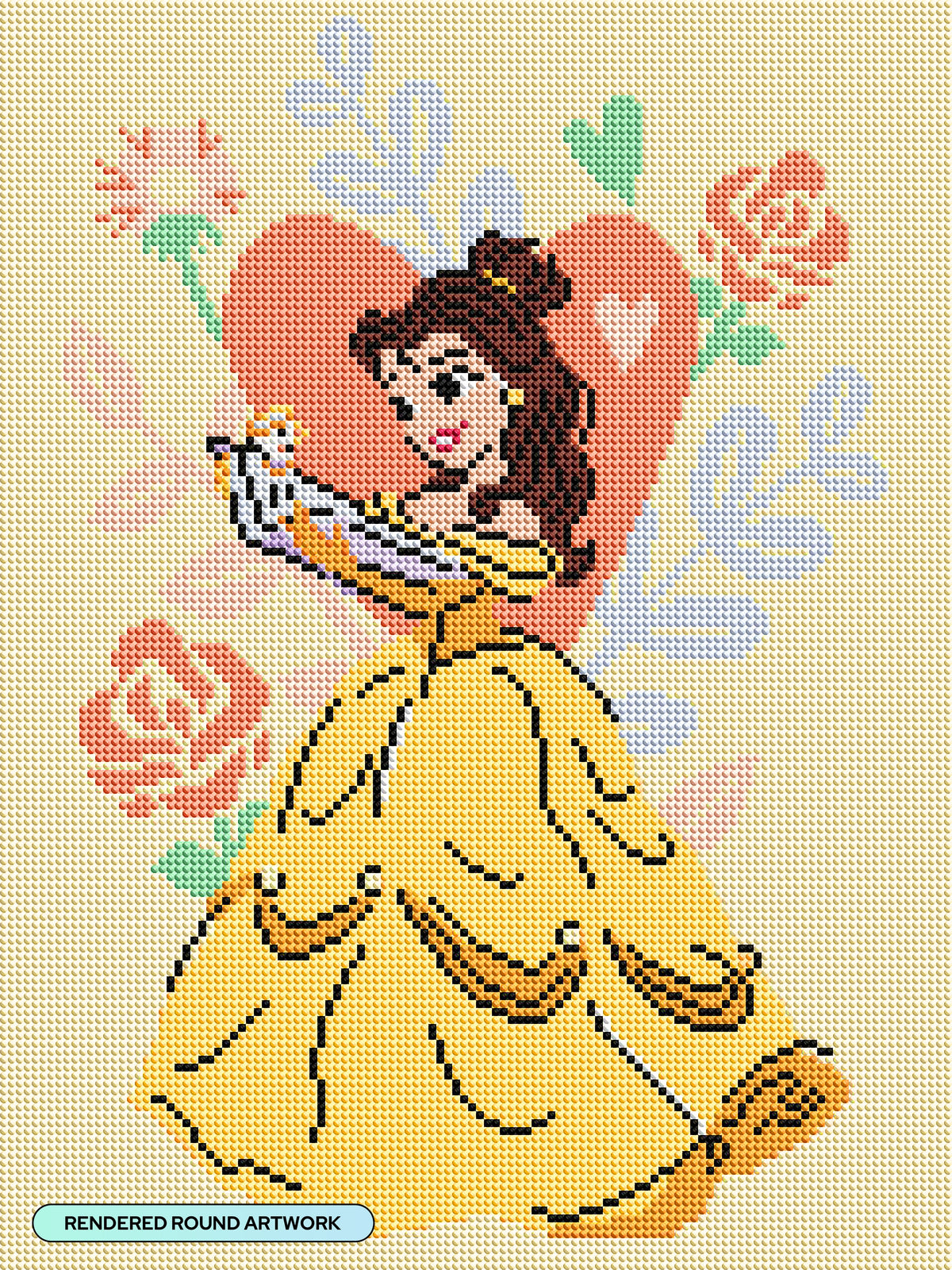 Diamond Painting Belle - Life is Beautiful 13" x 17" (33cm x 44cm) / Round with 16 Colors including 4 Fairy Dust Diamonds / 19,200