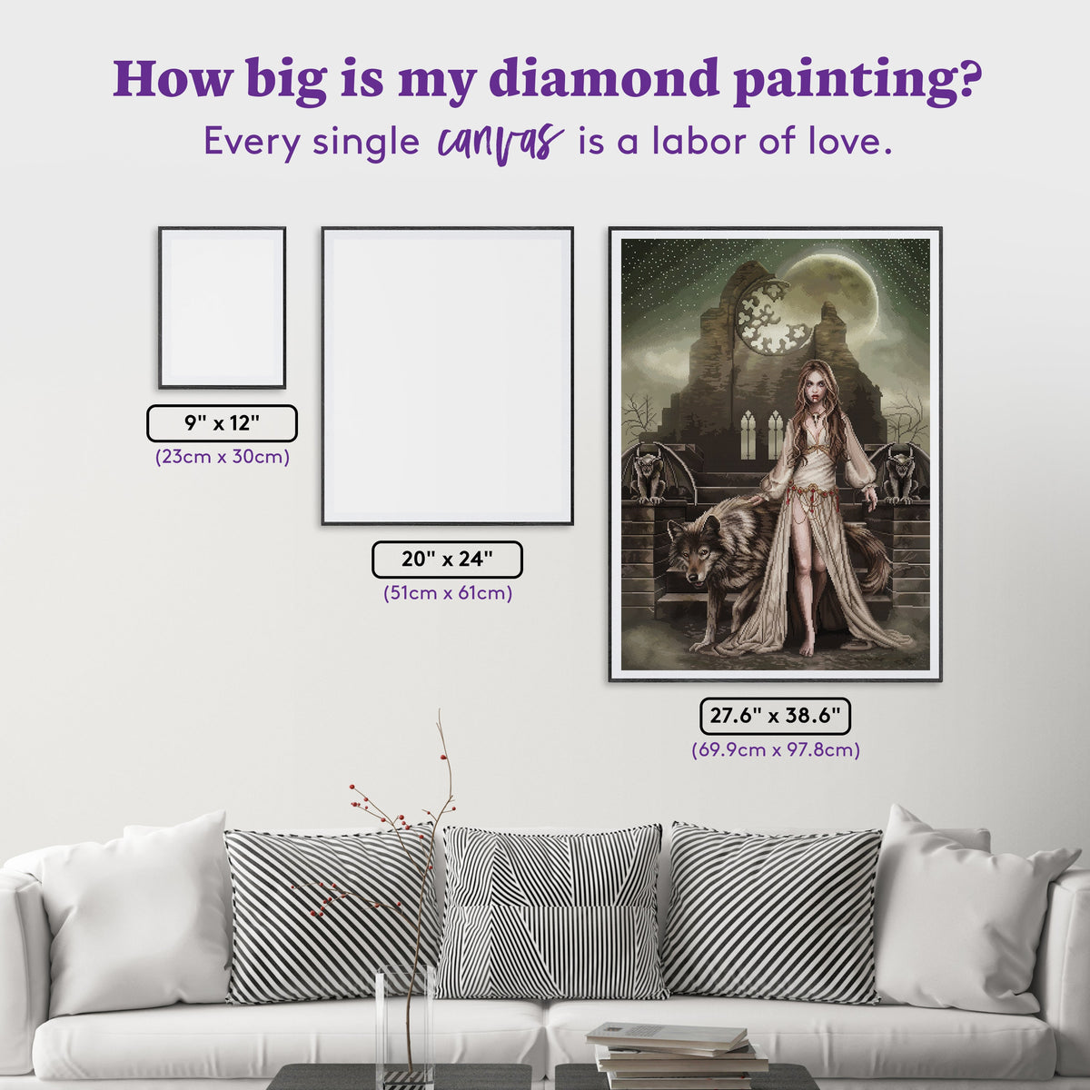 Diamond Painting Belong to the Night 27.6" x 38.6" (69.9cm x 97.8cm) / Square With 61 Colors Including 2 ABs and 2 Fairy Dust Diamonds / 110,433