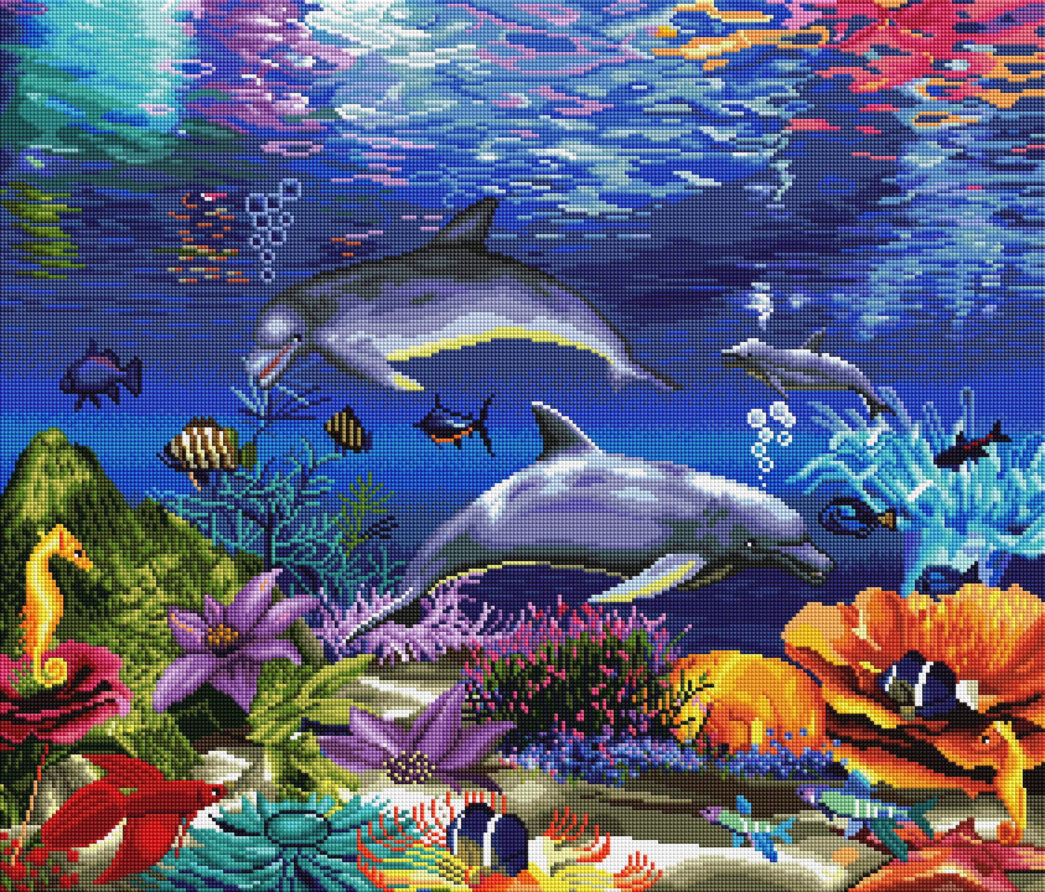 Beneath the Cerulean Sea Diamond Painting Kit – Diamond Art Club