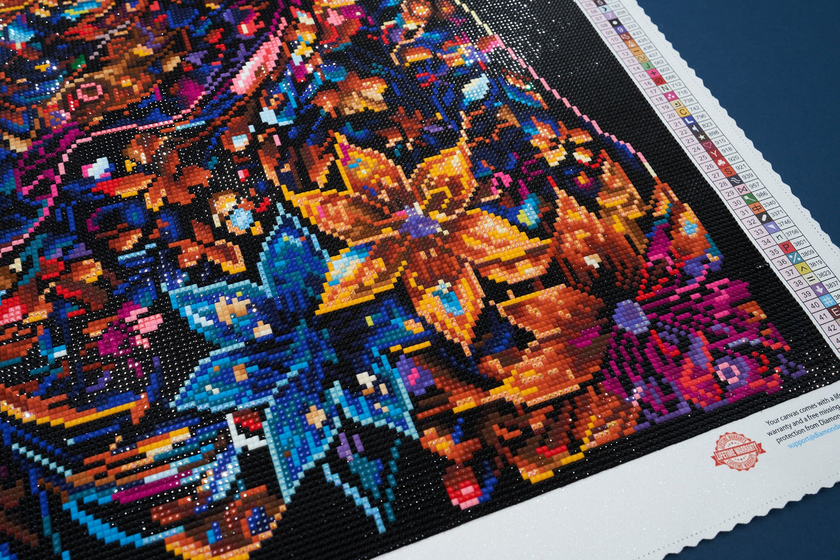 Diamond Painting Bentley the Stained Glass Boxer 25.6" x 25.6" (65cm x 65cm) / Square with 45 Colors including 4 ABs and 2 Fairy Dust Diamonds / 68,121