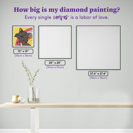 Diamond Painting Berlioz 13" x 13" (33cm x 33cm) / Round with 15 Colors including 1 AB and 6 Fairy Dust Diamonds / 14,400