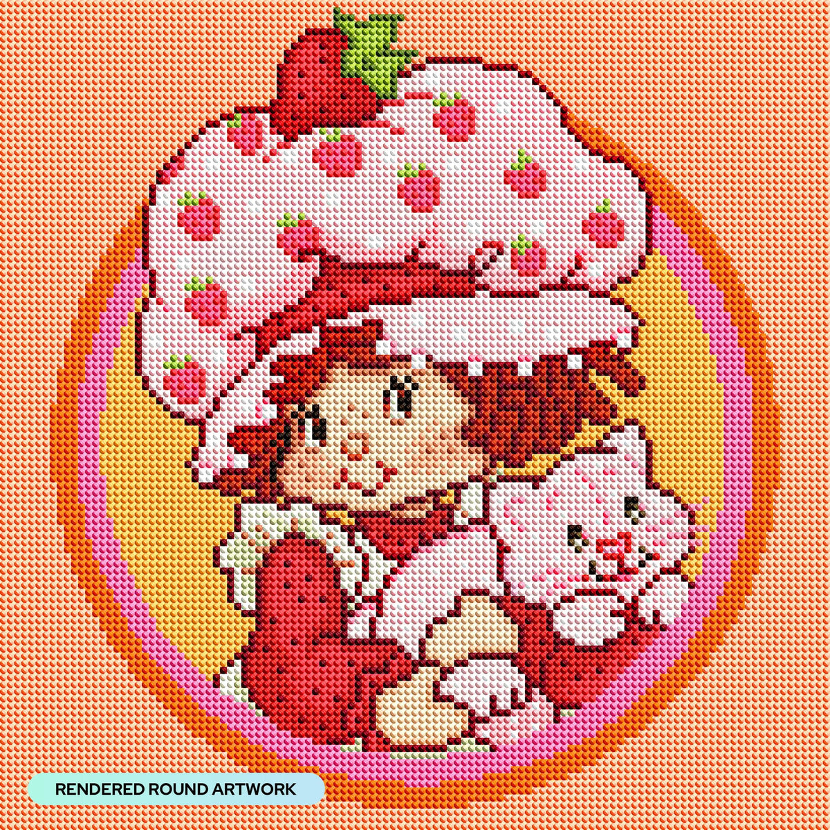Diamond Painting Berry Best Buddies-AMZ 13" x 13" (32.8cm x 32.8cm) / Round with 27 Colors including 2 AB Diamonds and 1 Fairy Dust Diamonds / 13,689