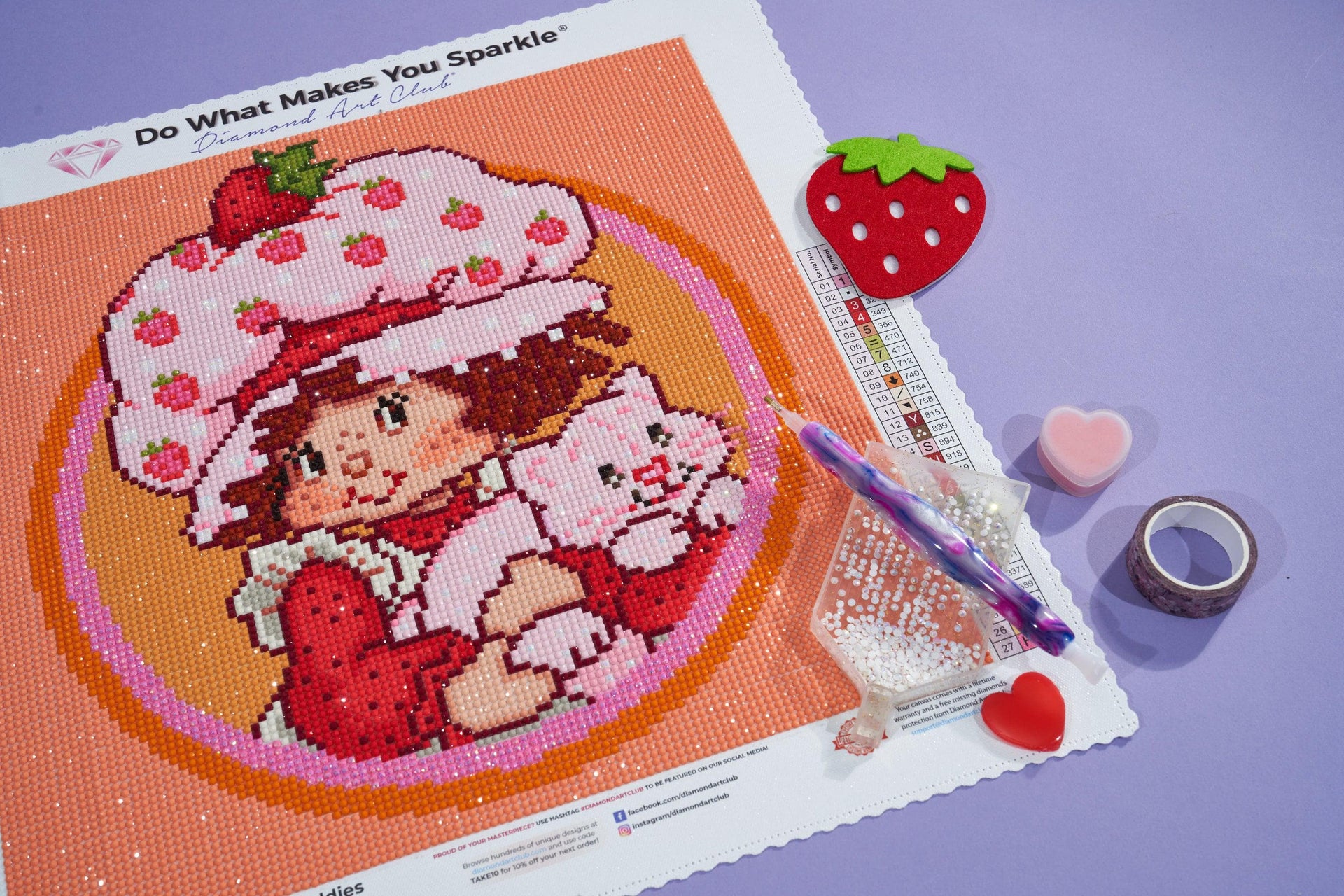 Diamond Painting Berry Best Buddies-AMZ 13" x 13" (32.8cm x 32.8cm) / Round with 27 Colors including 2 AB Diamonds and 1 Fairy Dust Diamonds / 13,689