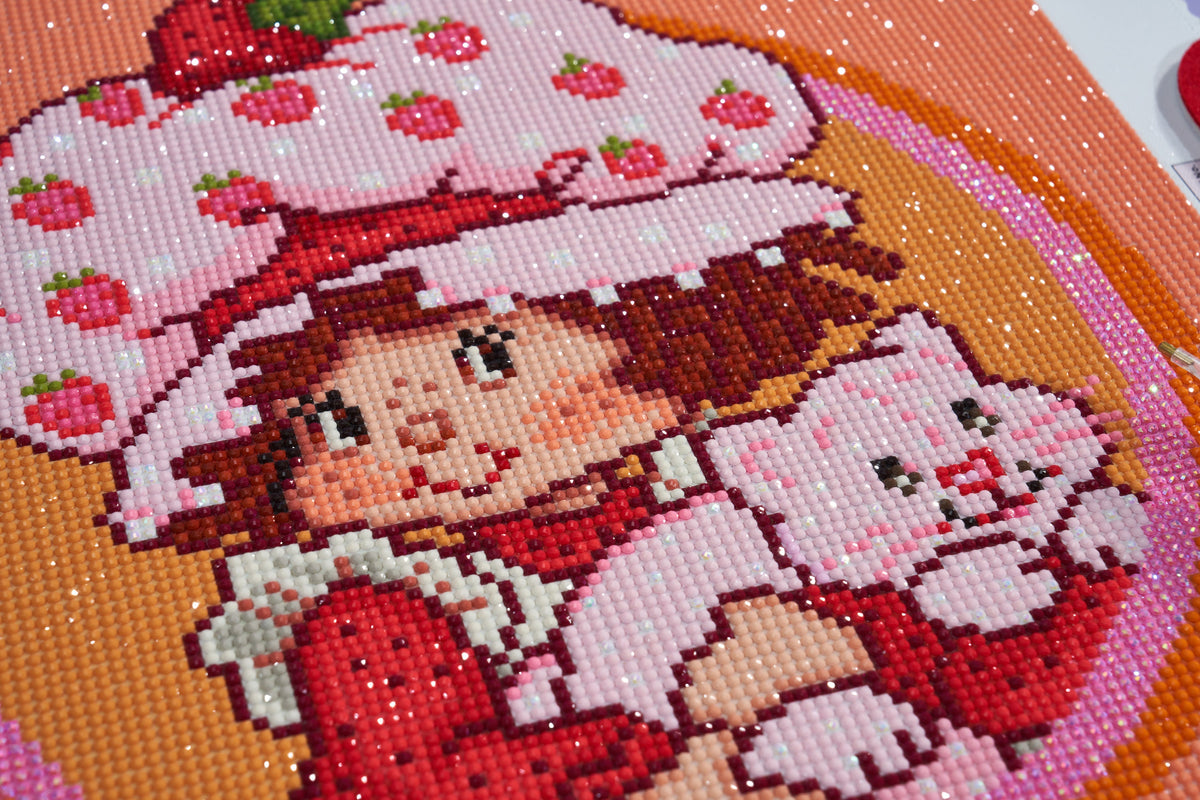 Diamond Painting Berry Best Buddies-AMZ 13" x 13" (32.8cm x 32.8cm) / Round with 27 Colors including 2 AB Diamonds and 1 Fairy Dust Diamonds / 13,689