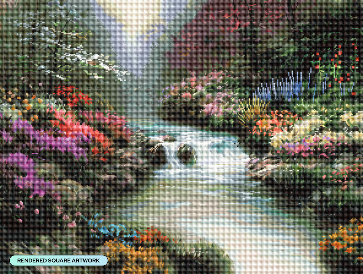 Diamond Painting Beside Still Waters 29" x 22" (73.5cm x 55.6cm) / Square With 89 Colors Including 3 ABs and 3 Fairy Dust Diamonds / 66,304