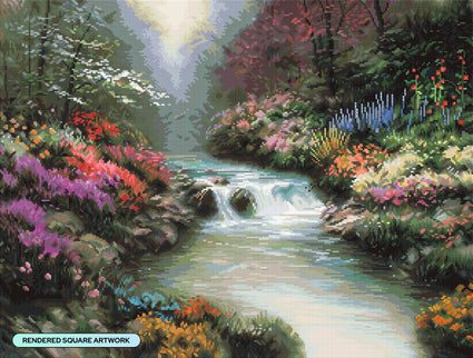 Diamond Painting Beside Still Waters 29" x 22" (73.5cm x 55.6cm) / Square With 89 Colors Including 3 ABs and 3 Fairy Dust Diamonds / 66,304