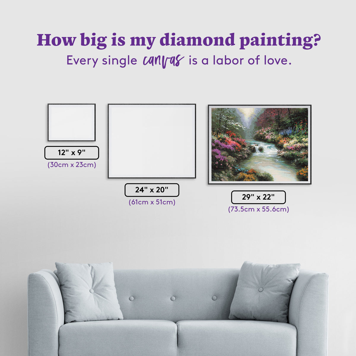 Diamond Painting Beside Still Waters 29" x 22" (73.5cm x 55.6cm) / Square With 89 Colors Including 3 ABs and 3 Fairy Dust Diamonds / 66,304