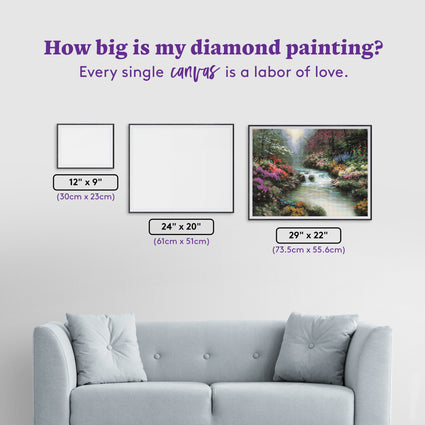 Diamond Painting Beside Still Waters 29" x 22" (73.5cm x 55.6cm) / Square With 89 Colors Including 3 ABs and 3 Fairy Dust Diamonds / 66,304