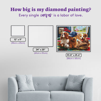 Diamond Painting Best Buddies 34.3" x 25.6" (86.9cm x 65cm) / Square With 89 Colors Including 1 AB and 7 Fairy Dust Diamonds / 91,089