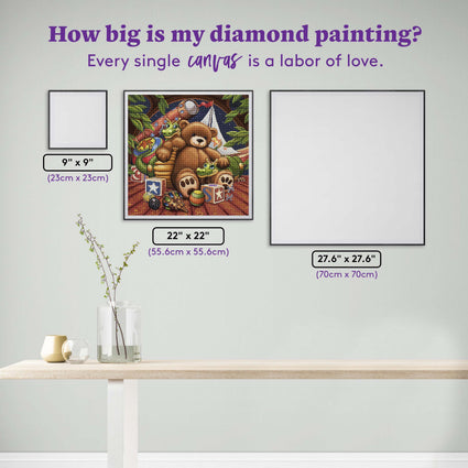 Diamond Painting Best Friends 22" x 22" (55.6cm x 55.6cm) / Round with 70 Colors including 1 AB and 1 Iridescent Diamond and 4 Fairy Dust Diamonds / 40,804