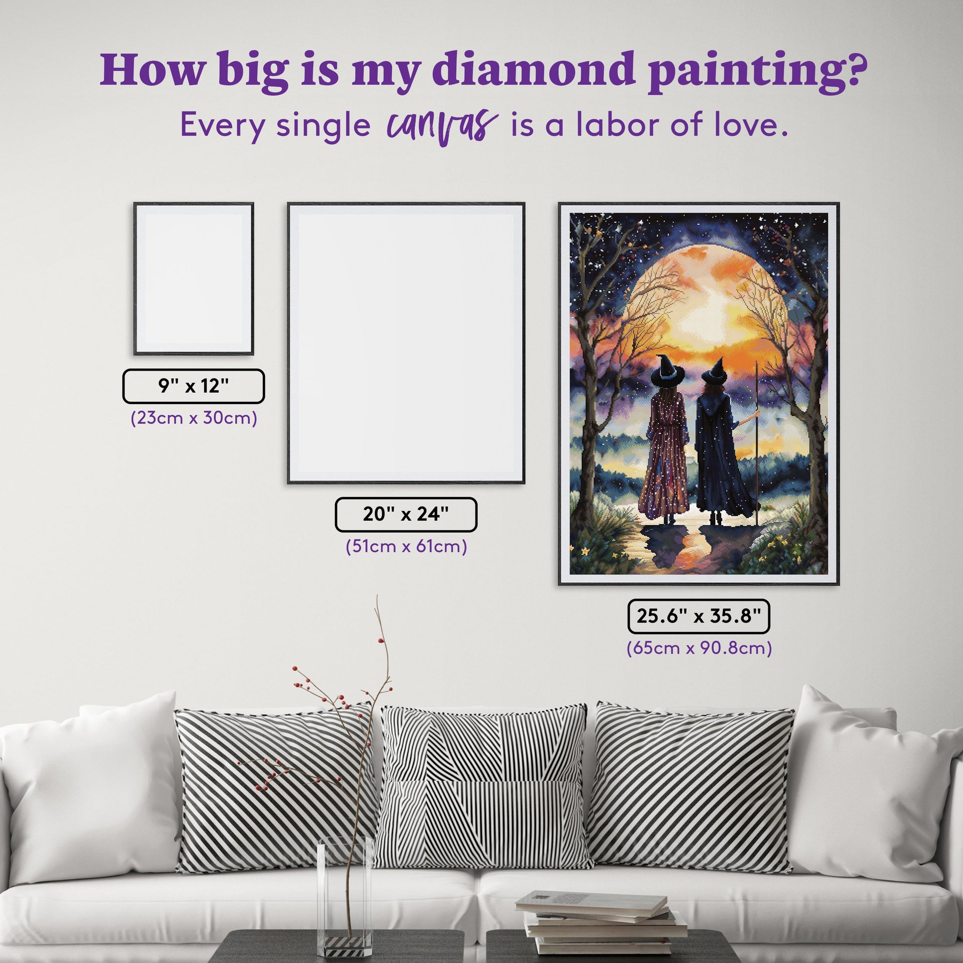 Diamond Painting Best Witches Watch the Solstice 25.6" x 35.8" (65cm x 90.8cm) / Square with 71 Colors including 2 ABs and 4 Fairy Dust Diamonds / 95,265