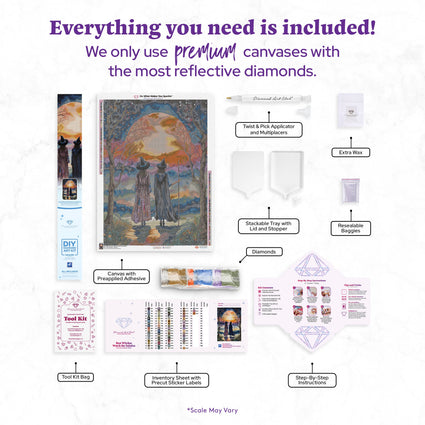 Diamond Painting Best Witches Watch the Solstice 25.6" x 35.8" (65cm x 90.8cm) / Square with 71 Colors including 2 ABs and 4 Fairy Dust Diamonds / 95,265