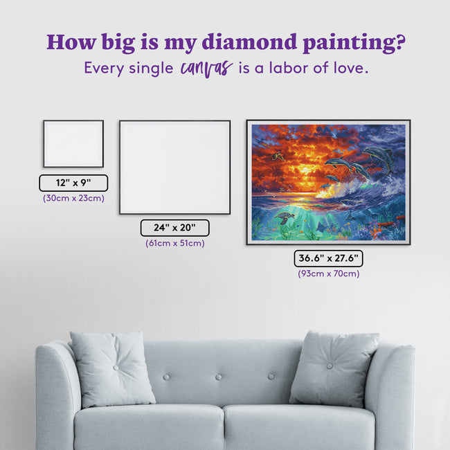 Diamond Painting Beyond the Shore 36.6" x 27.6" (93cm x 70cm) / Square With 71 Colors including 5 AB and 1 Fairy Dust Diamonds / 104,813