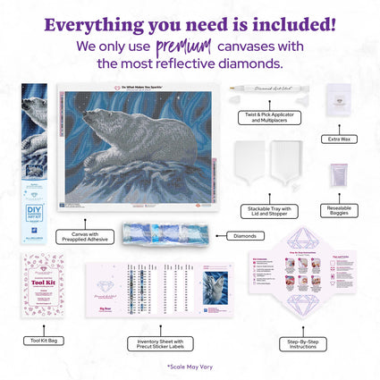 Diamond Painting Big Bear 29" x 22" (73.4cm x 55.8cm) / Square with 33 Colors including 1 AB and 3 Fairy Dust Diamonds / 66,080